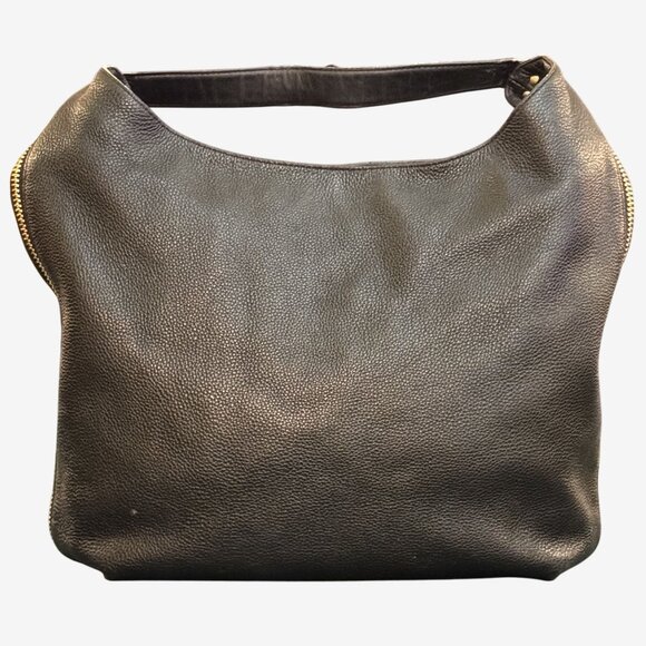 Rebecca Minkoff Classic Hobo Shoulder Bag – Black Pebbled Leather, Gold Hardware - Picture 2 of 13